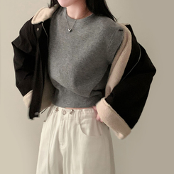 カシミールスタンダードクロップウールリブニット(6color) MELANGE GRAY