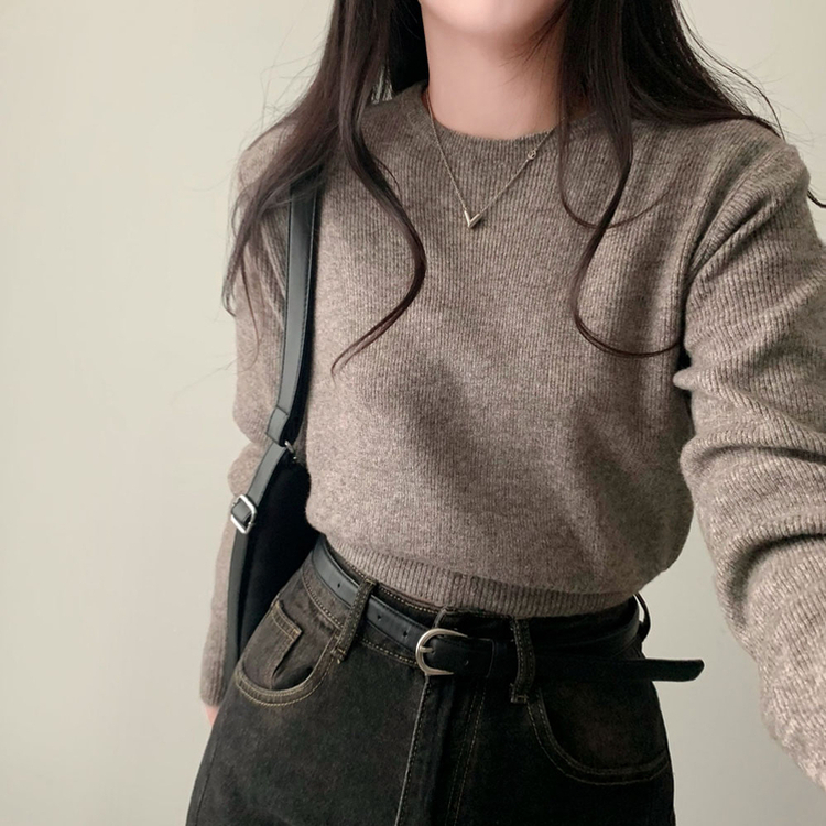 カシミールスタンダードクロップウールリブニット(6color) MOCHA