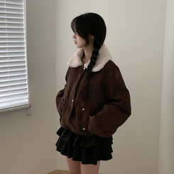 バンディングフリルフラワーミニスカート BLACK