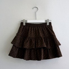 バンディングフリルフラワーミニスカート