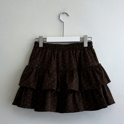 バンディングフリルフラワーミニスカート