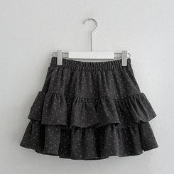 バンディングフリルフラワーミニスカート