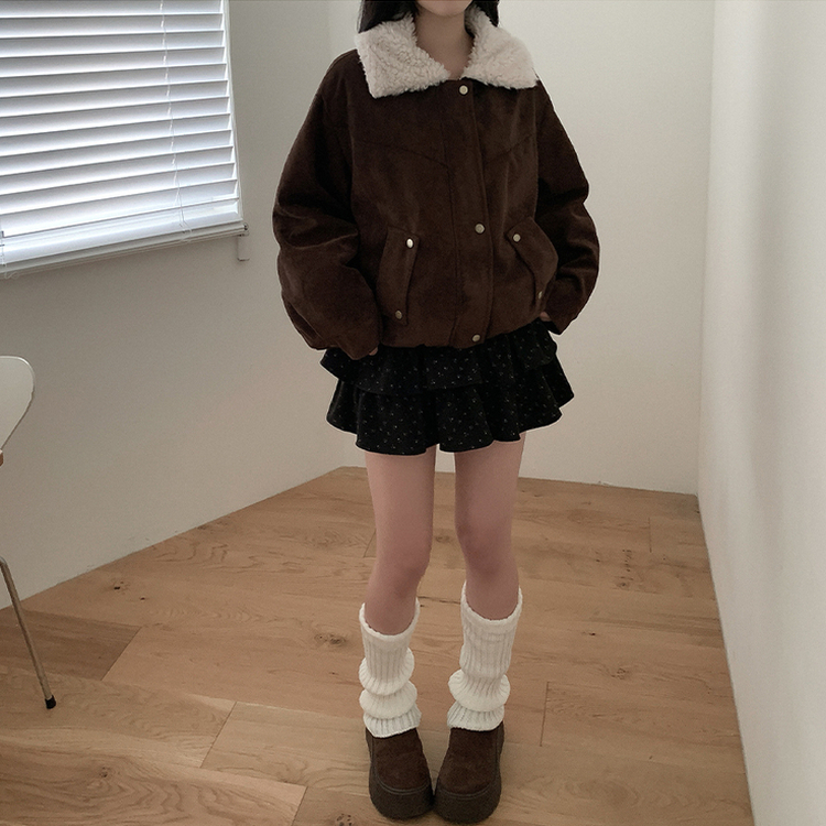 バンディングフリルフラワーミニスカート BLACK