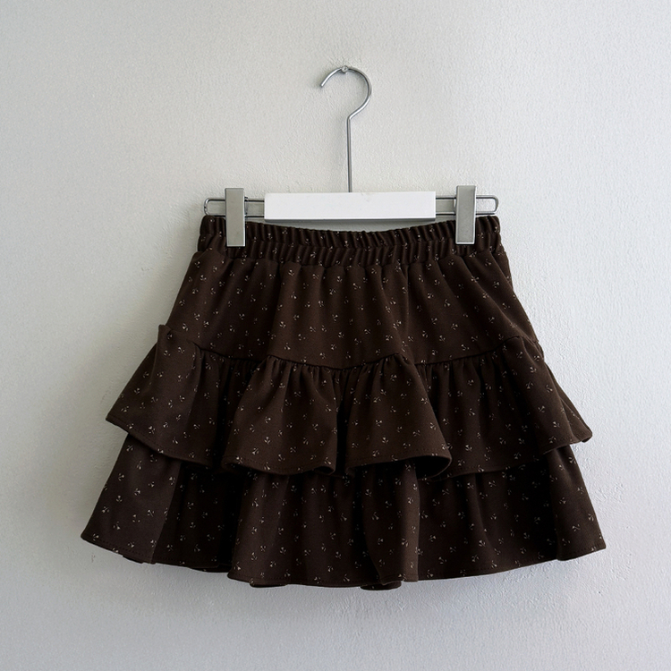 バンディングフリルフラワーミニスカート