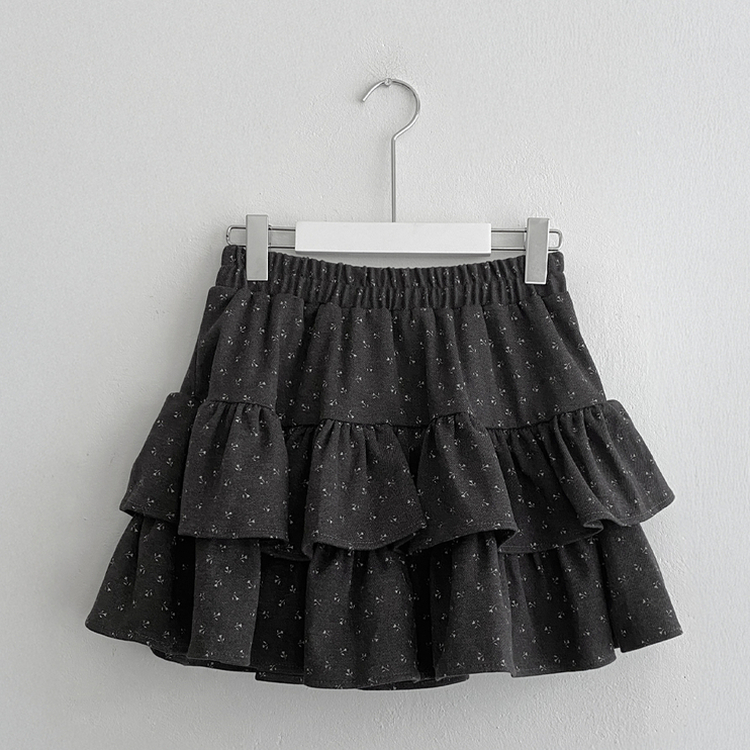 バンディングフリルフラワーミニスカート