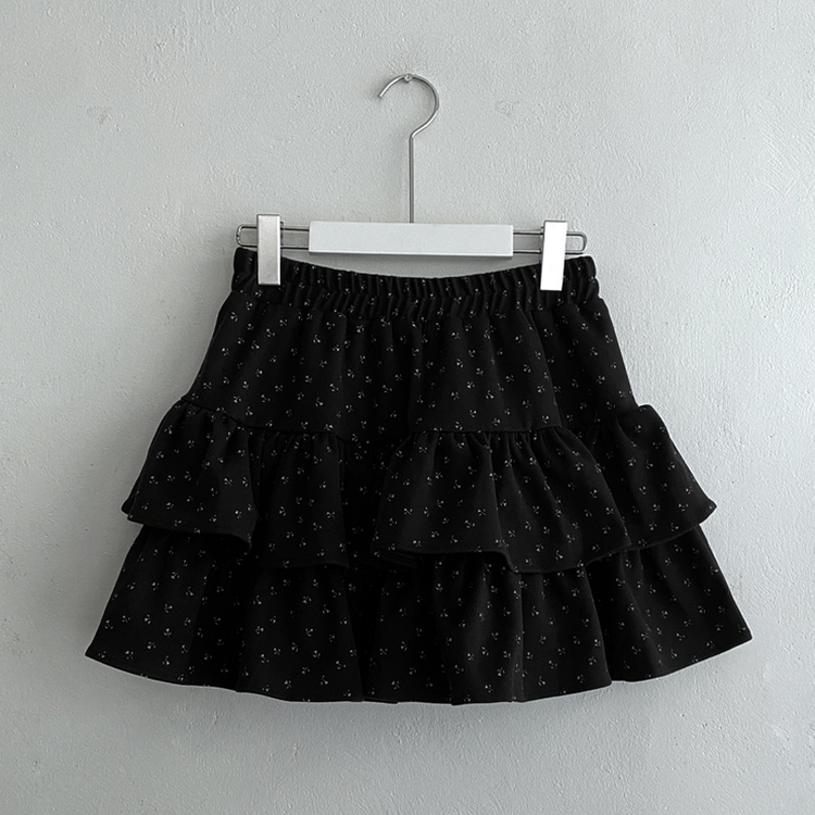 バンディングフリルフラワーミニスカート