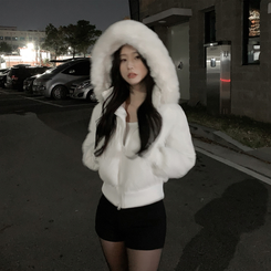 【起毛】ハイウエストスリムショートパンツ BLACK