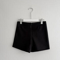 【起毛】ハイウエストスリムショートパンツ