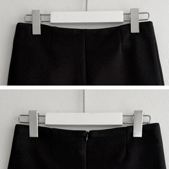 【起毛】ハイウエストスリムショートパンツ