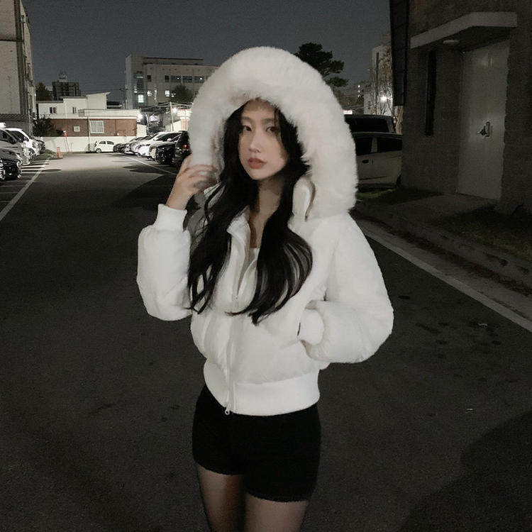 【起毛】ハイウエストスリムショートパンツ BLACK