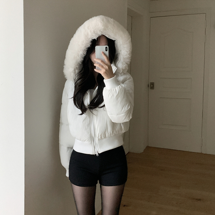 【起毛】ハイウエストスリムショートパンツ BLACK