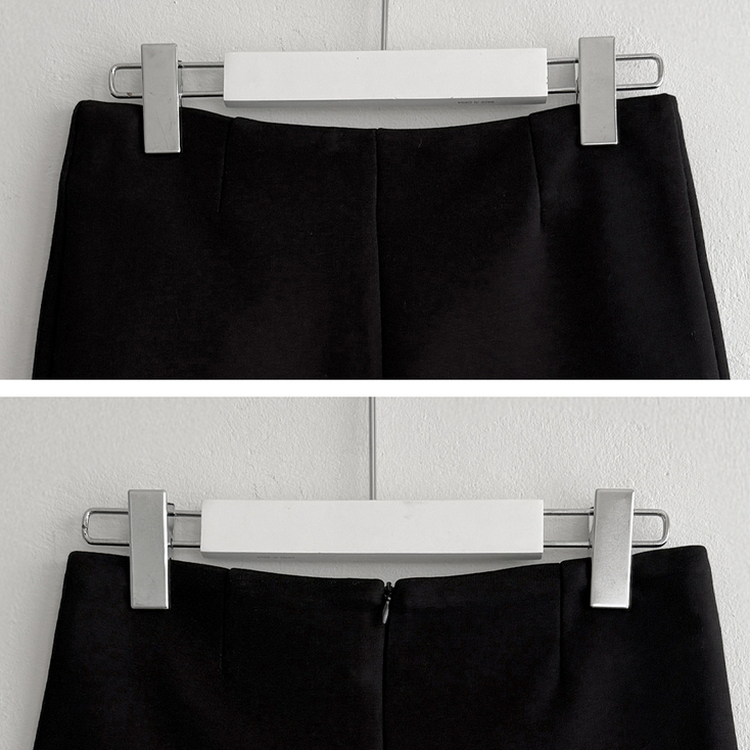 【起毛】ハイウエストスリムショートパンツ