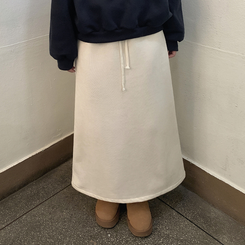 マキシロングバンディングスカート IVORY