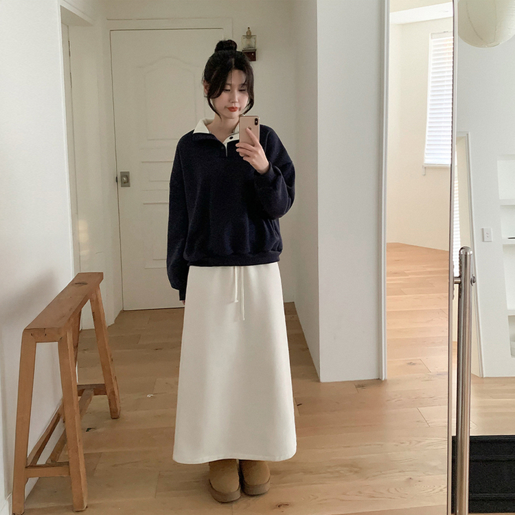 マキシロングバンディングスカート IVORY