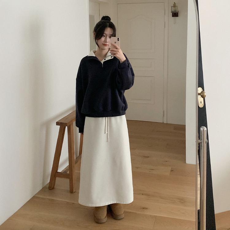 マキシロングバンディングスカート IVORY