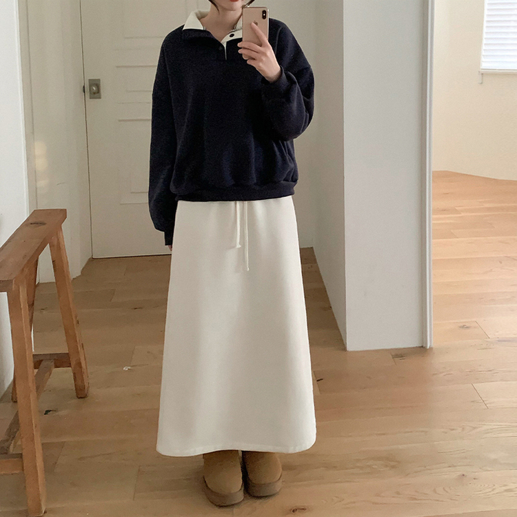 マキシロングバンディングスカート IVORY