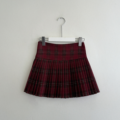 ハイウエストチェックプリーツミニスカート