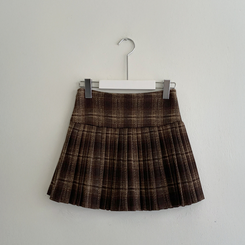 ハイウエストチェックプリーツミニスカート