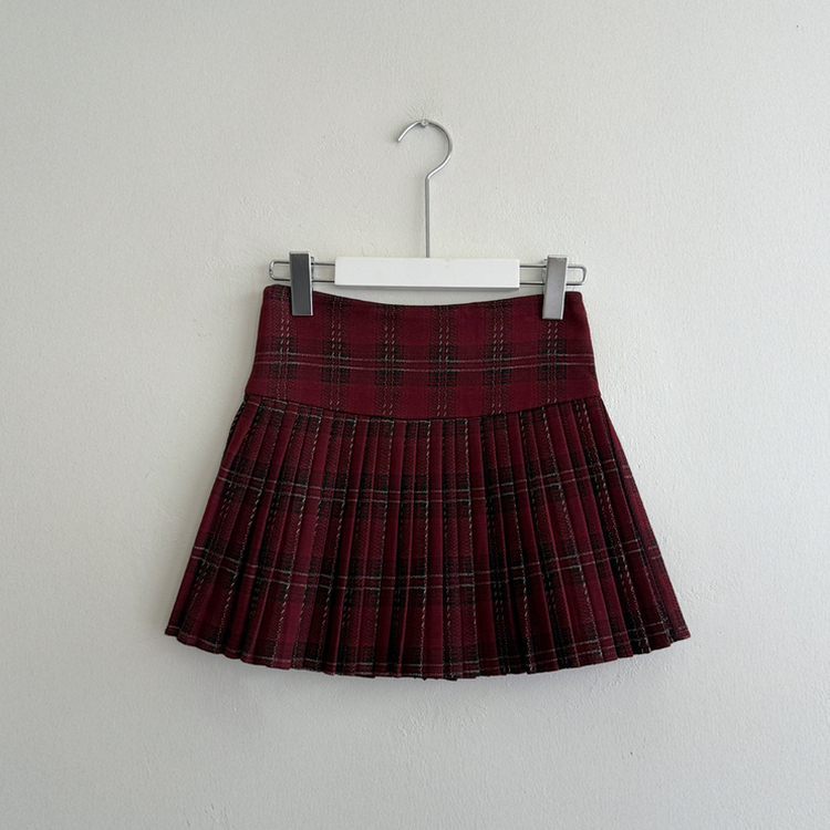ハイウエストチェックプリーツミニスカート