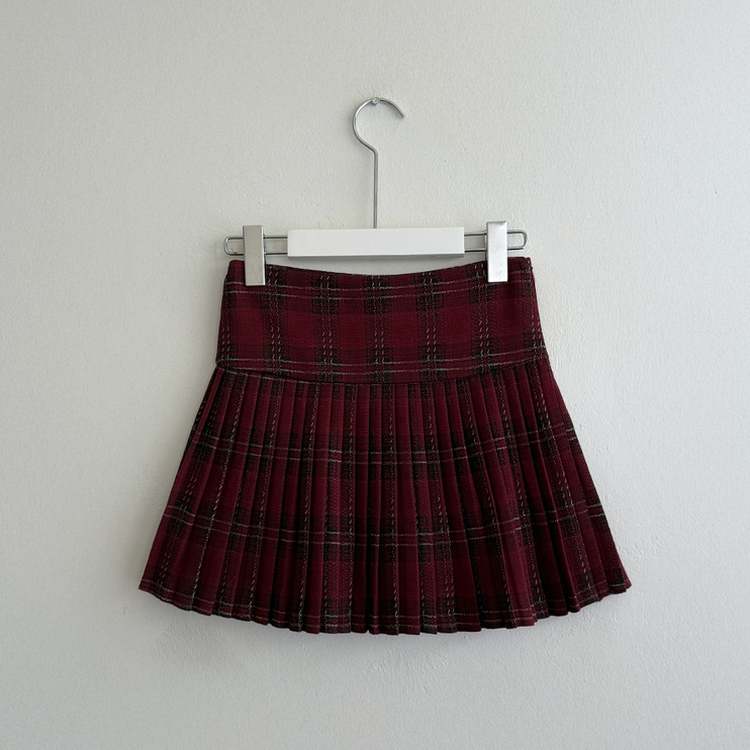ハイウエストチェックプリーツミニスカート