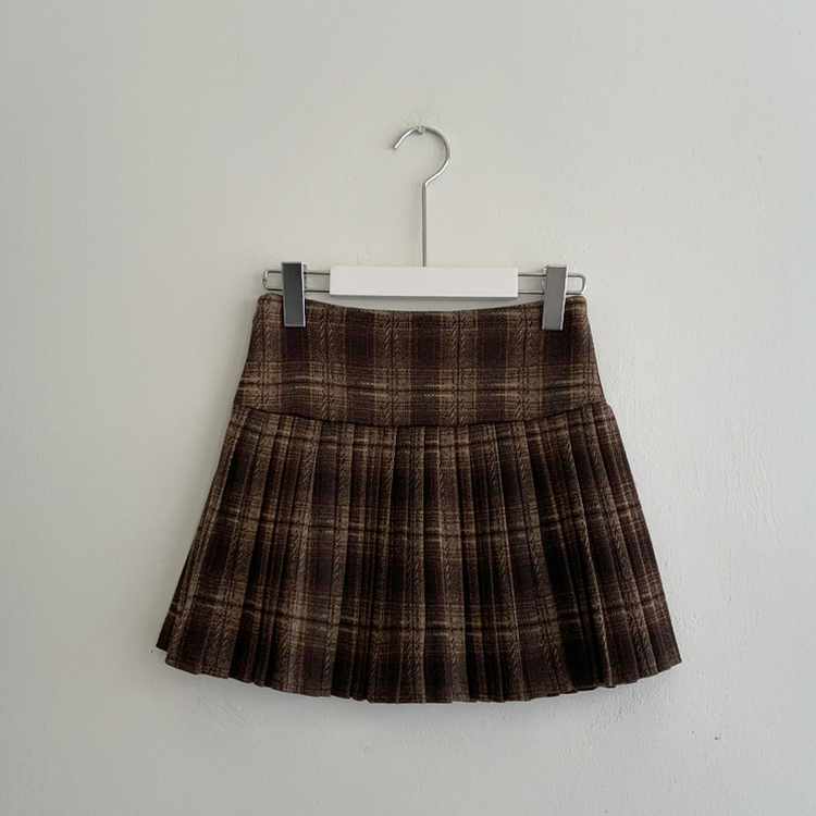 ハイウエストチェックプリーツミニスカート