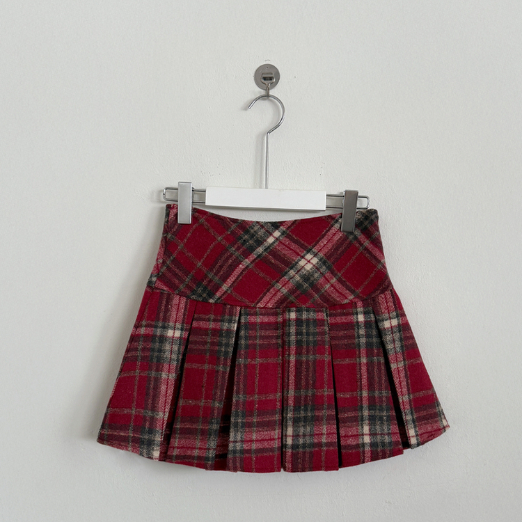 チェックプリーツAラインミニスカート