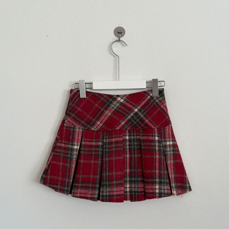 チェックプリーツAラインミニスカート