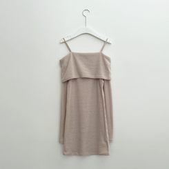 オフショルダーリブミニワンピース