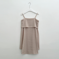 オフショルダーリブミニワンピース