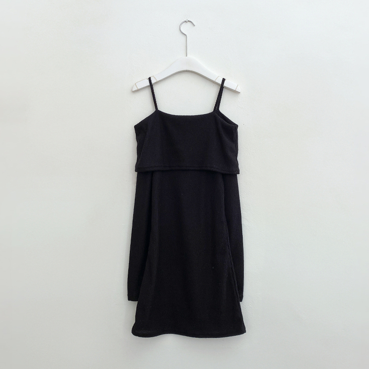 オフショルダーリブミニワンピース