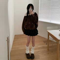 バルーンフィットスエードジャケット BROWN