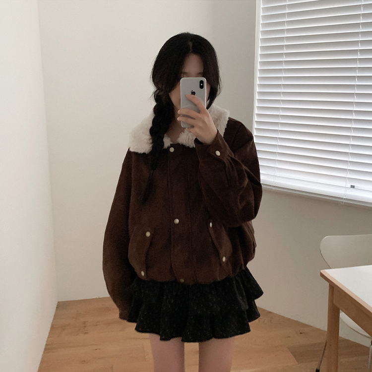 バルーンフィットスエードジャケット BROWN