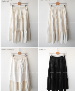 ベロアティアードロングスカート