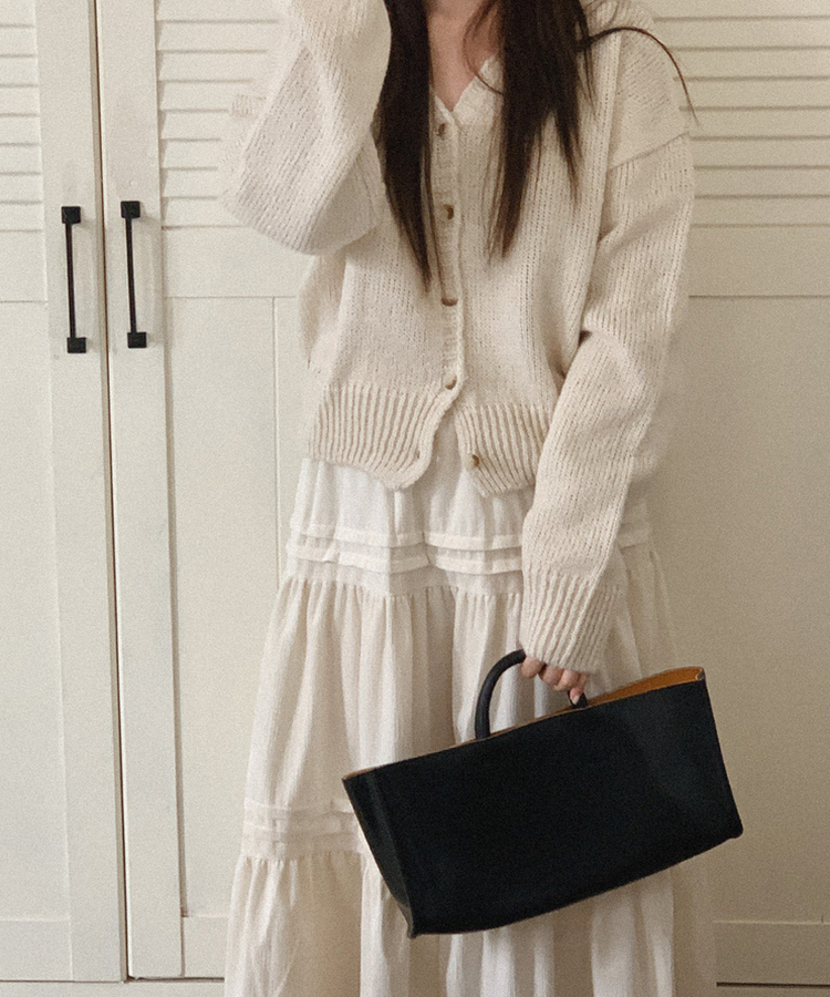 ベロアティアードロングスカート IVORY