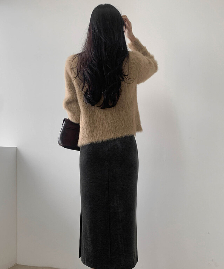 【SET】ミンクファーキャミソール カーディガン BEIGE