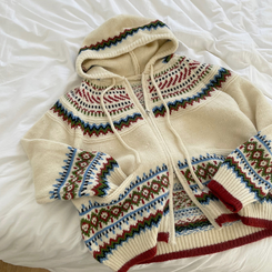 ルディックアバンニットフードジップアップ