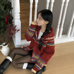 ルディックアバンニットフードジップアップ RED