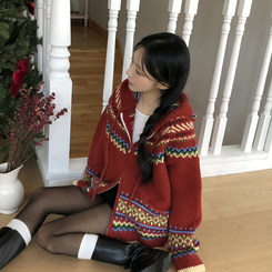 ルディックアバンニットフードジップアップ RED