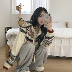 ルディックアバンニットフードジップアップ IVORY