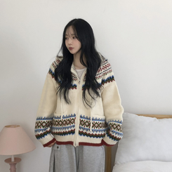 ルディックアバンニットフードジップアップ IVORY