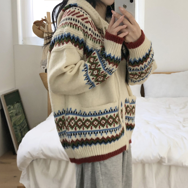 ルディックアバンニットフードジップアップ IVORY