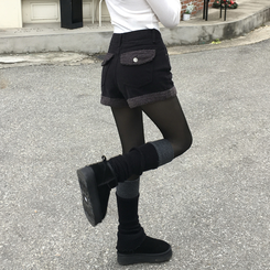 厚手スリムシースルーストッキング BLACK