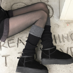 厚手スリムシースルーストッキング BLACK