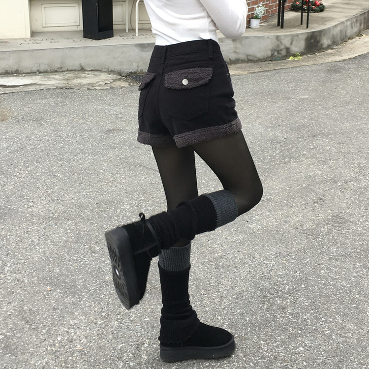 厚手スリムシースルーストッキング BLACK