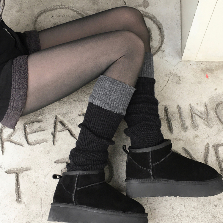 厚手スリムシースルーストッキング BLACK