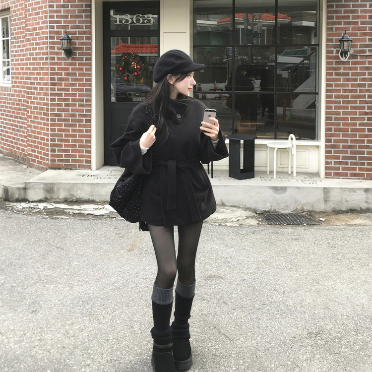 厚手スリムシースルーストッキング BLACK