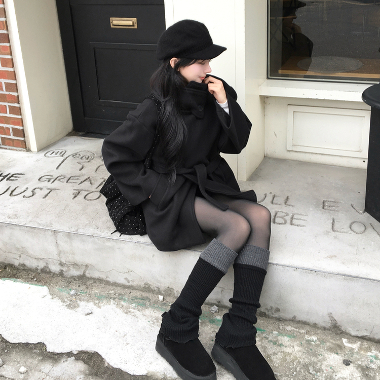 厚手スリムシースルーストッキング BLACK