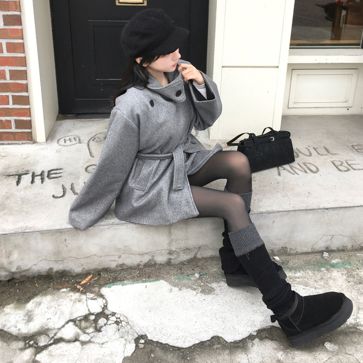 厚手スリムシースルーストッキング BLACK