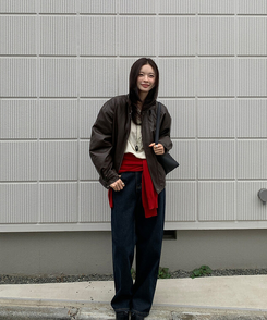 【起毛】ループワイドデニムパンツ DEEP DENIM