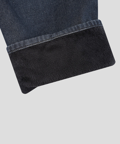 【起毛】ループワイドデニムパンツ